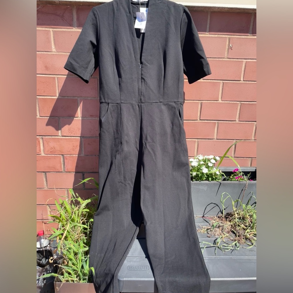 Amanda Uprichard Women's Black Tory Jumpsuit - Elegant & Versatile - Size XL